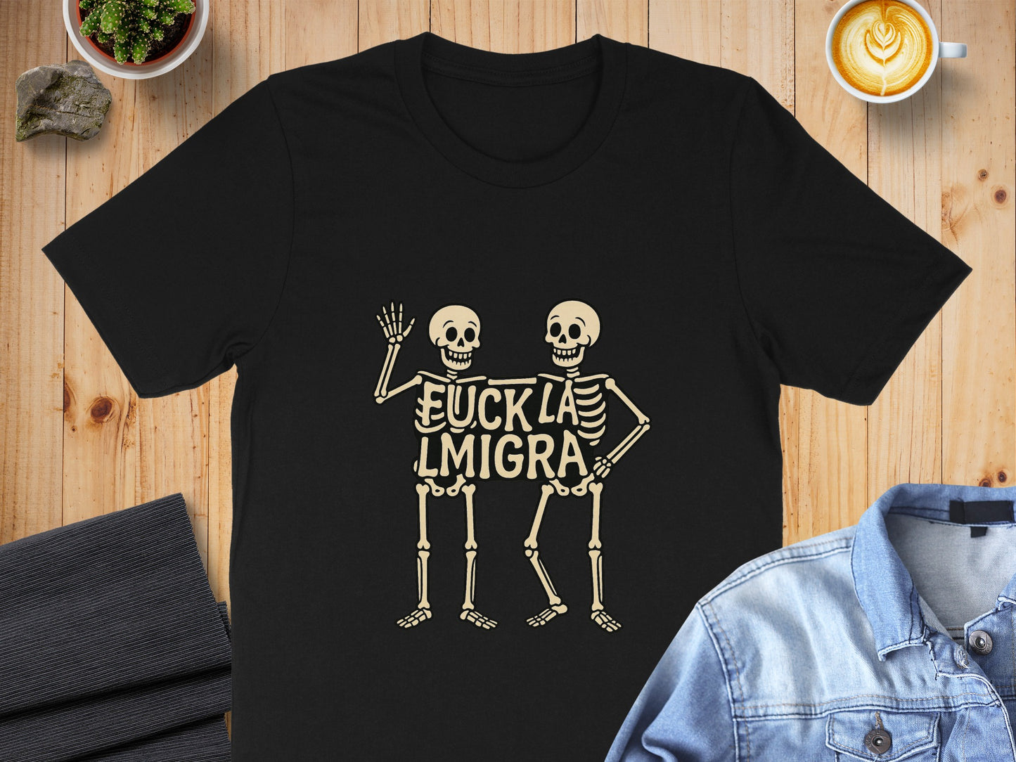 Skeletons Waving Design Humorous T-Shirt product