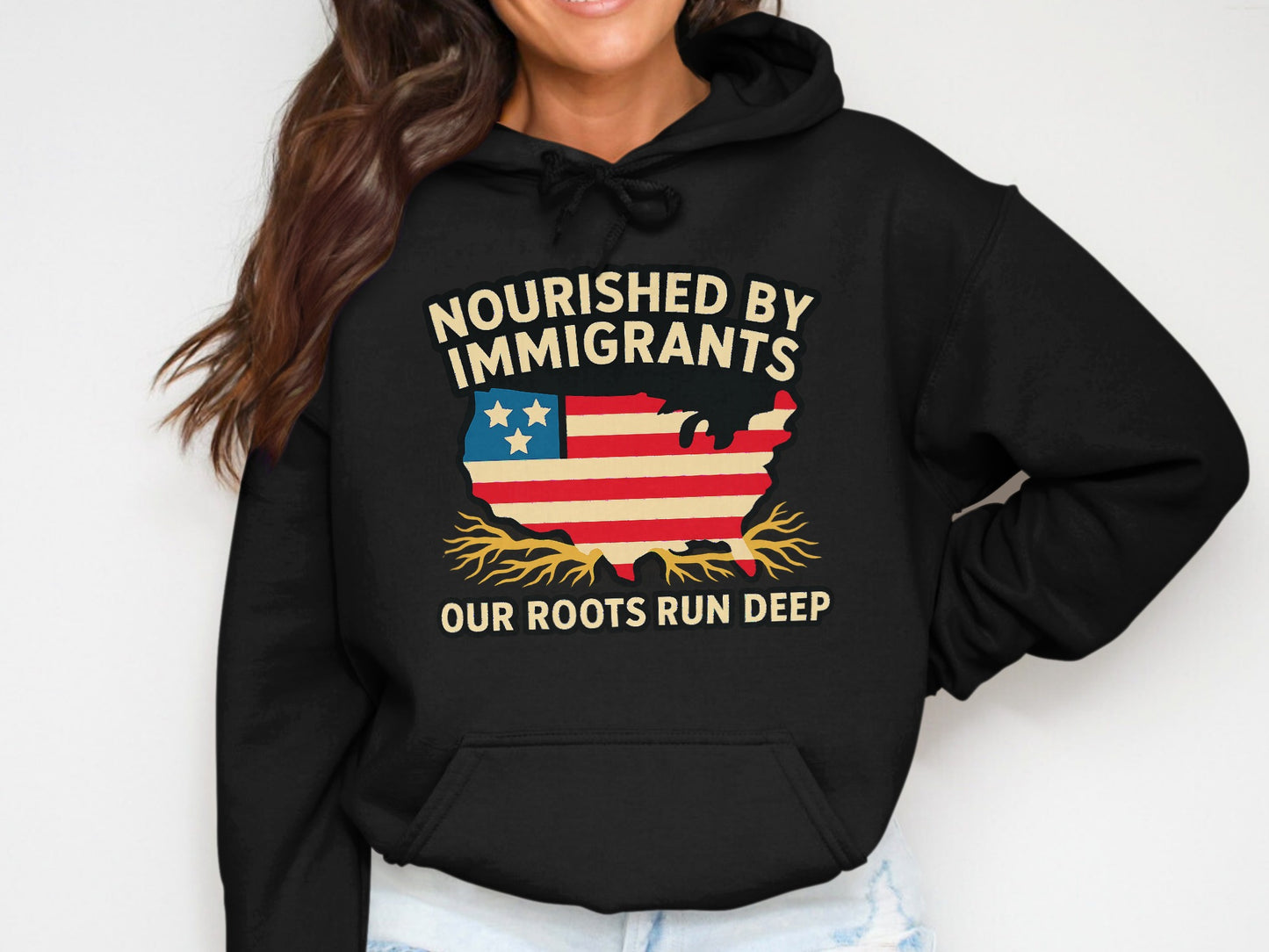Nourished by Immigrants Our Roots Run Deep product hoodie