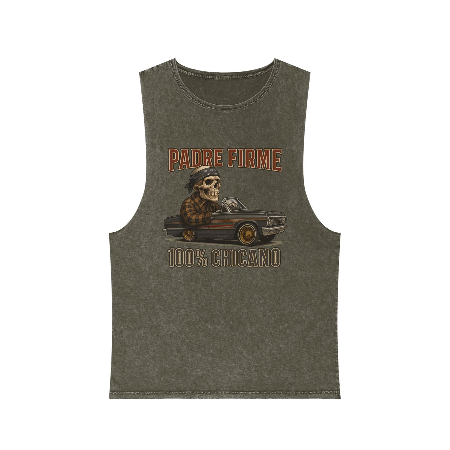Chicano-Inspired Stonewash Tank Top, Vintage Vibe Tee, Perfect for Summer, Festival Wear, Ideal Gift for Music Lovers