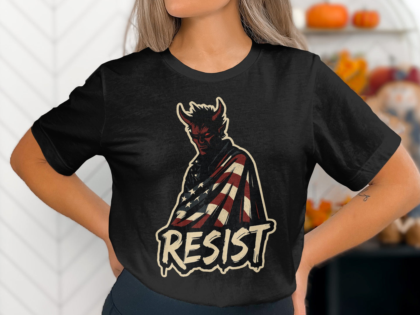 Resist Devil Illustration Graphic T-Shirt product type