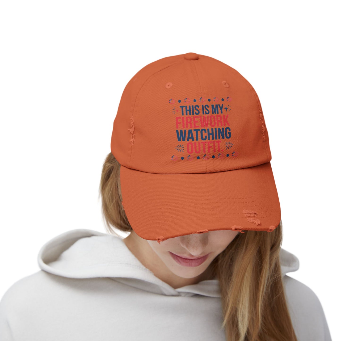 Firework Watching Cap - Unisex Distressed Hat for Celebrations