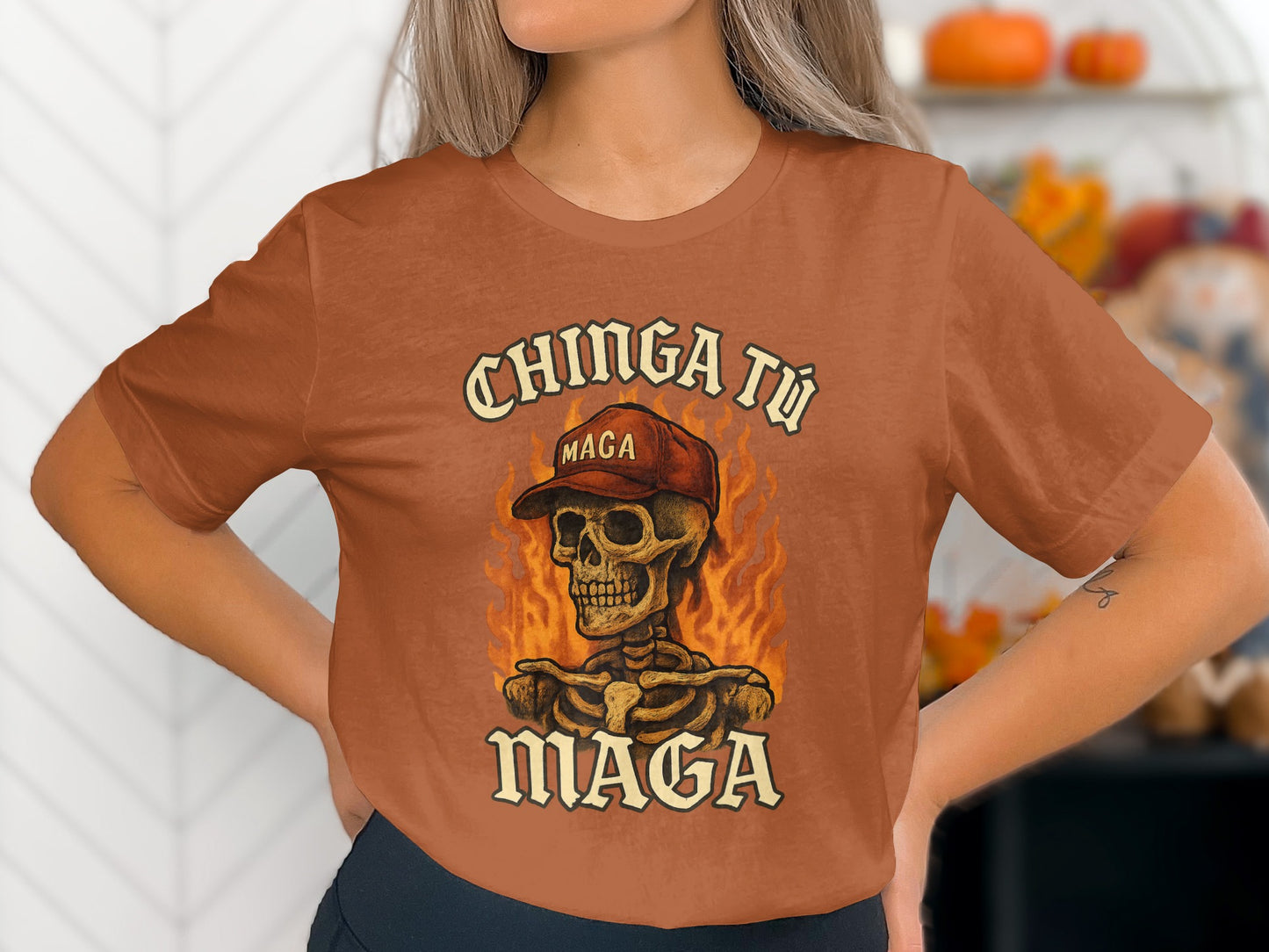 Chingatumaga Skull with Hat Graphic Tee product