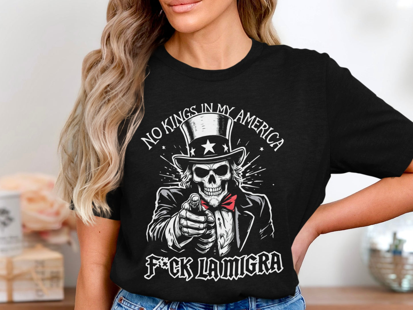 No Kings In My America Skeleton F*ck La Migra product type