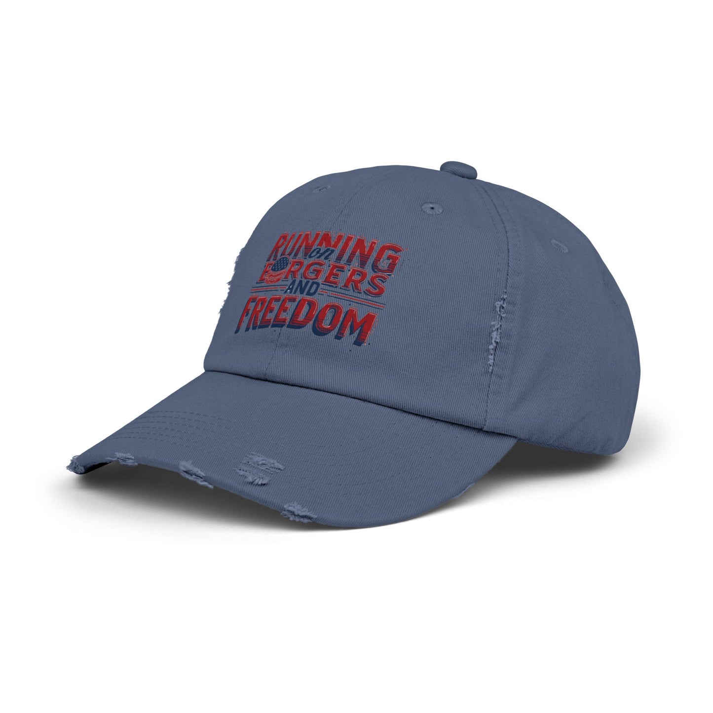 Unisex Distressed Cap - Running for Freedom Vintage Style Hat
