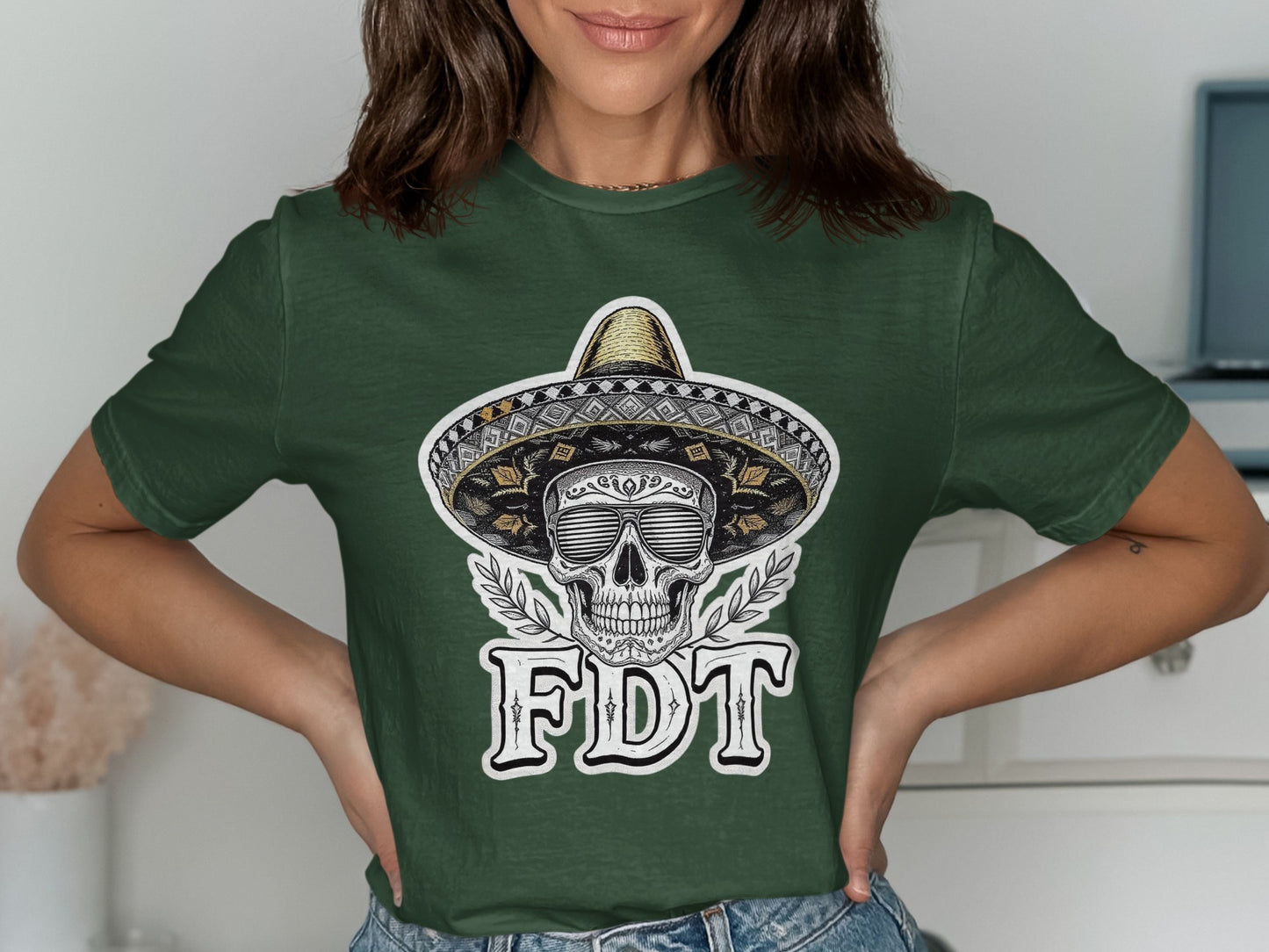 Festive Skull FDT Graphic Design T-Shirt product type