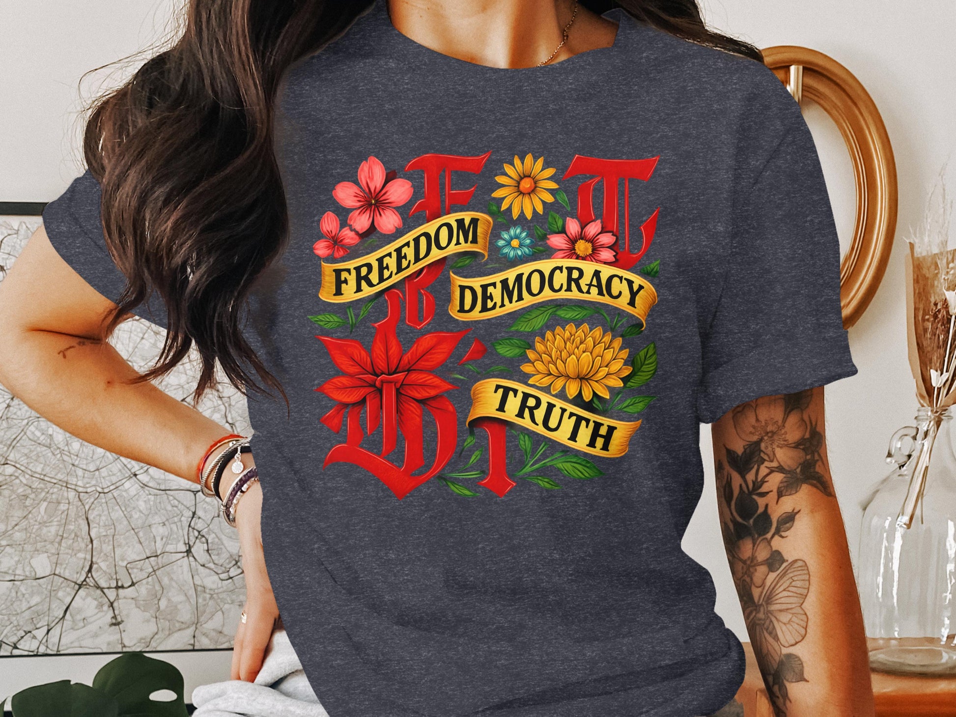 Freedom Democracy Truth Graphic Tee product type