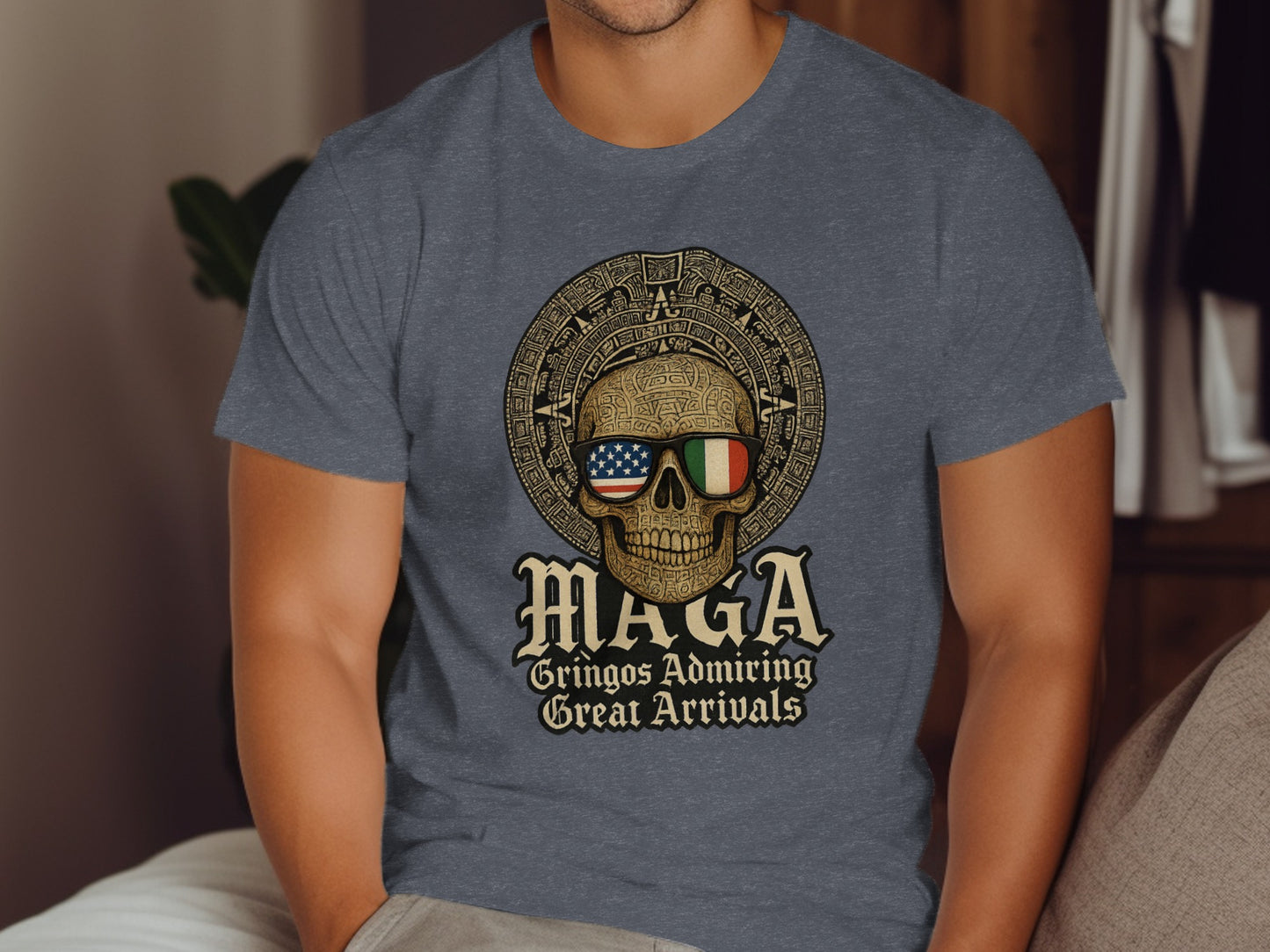 Gringos Admiring Great Arrivals Skull T-Shirt product type