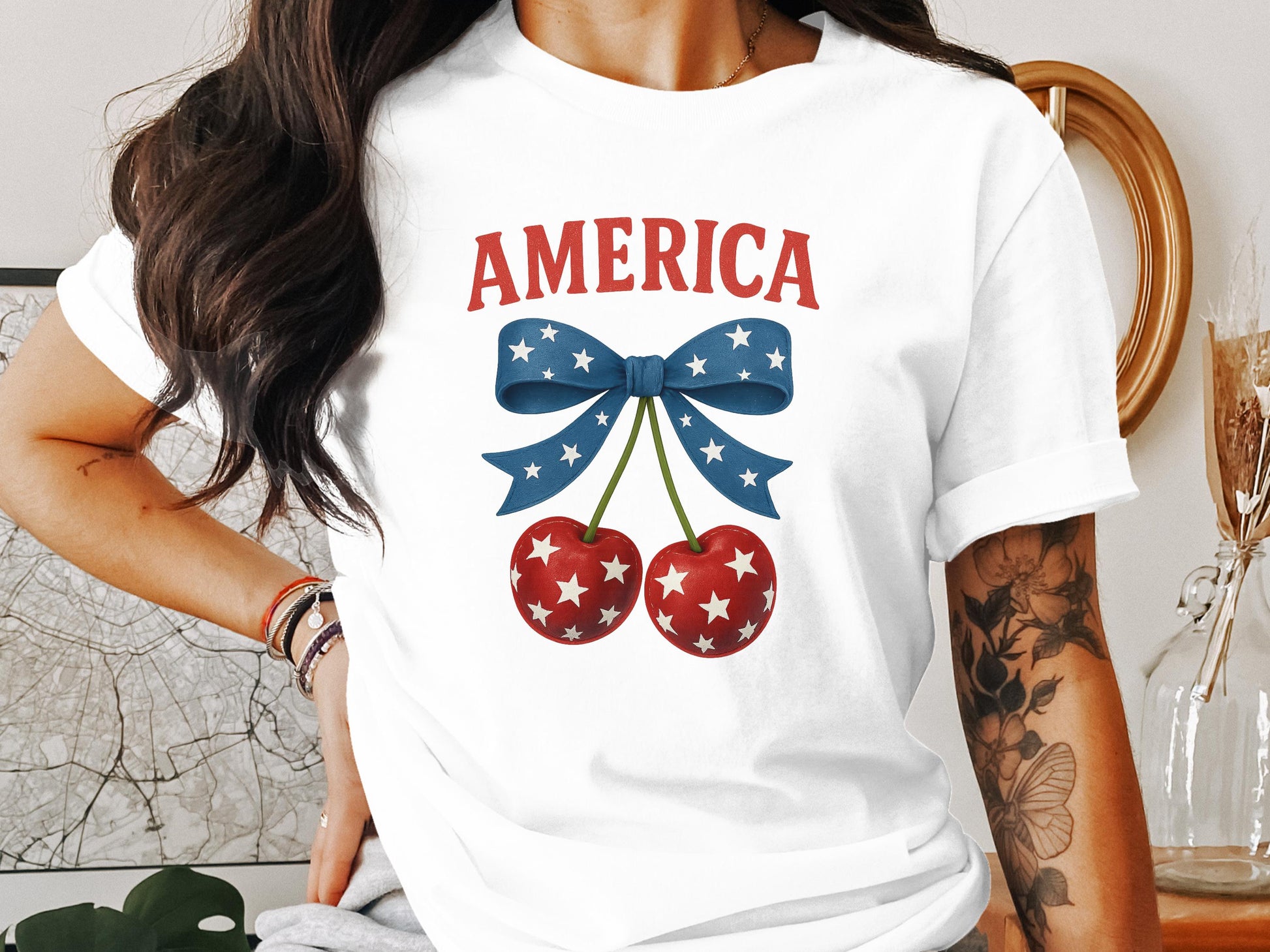 Patriotic America Star-Spangled Cherries Graphic product type