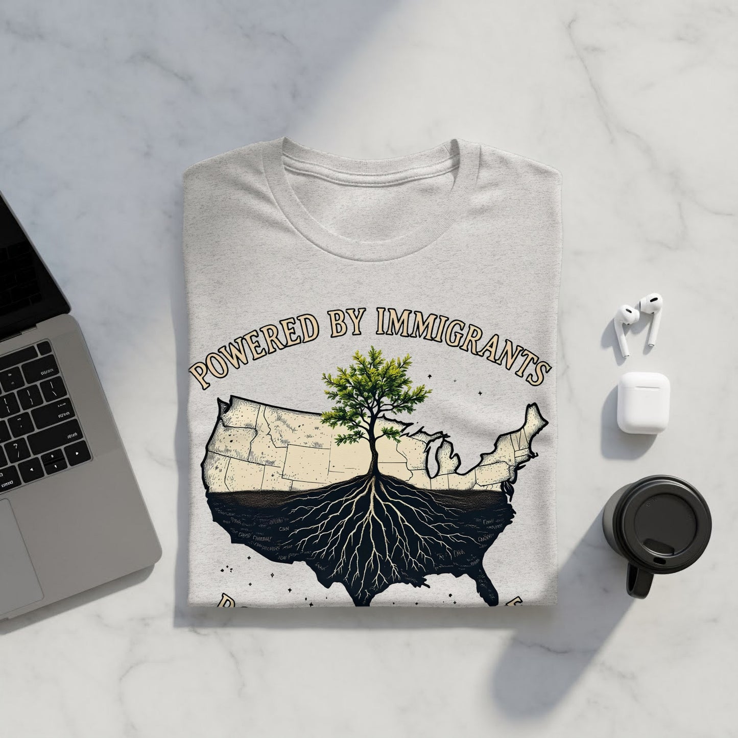 Powered by Immigrants USA Map Tree Roots product type