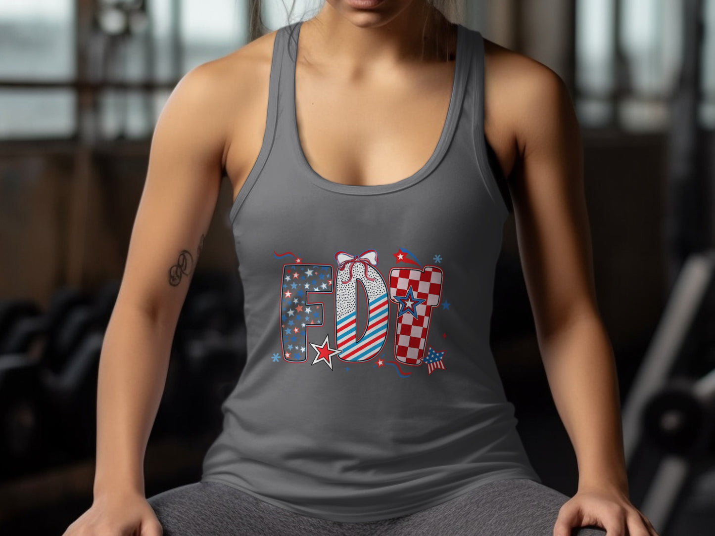 Patriotic Fourth of July Fit Graphic Tank product