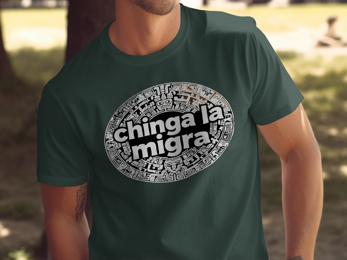 Chinga la migra design graphic printed t-shirt product type
