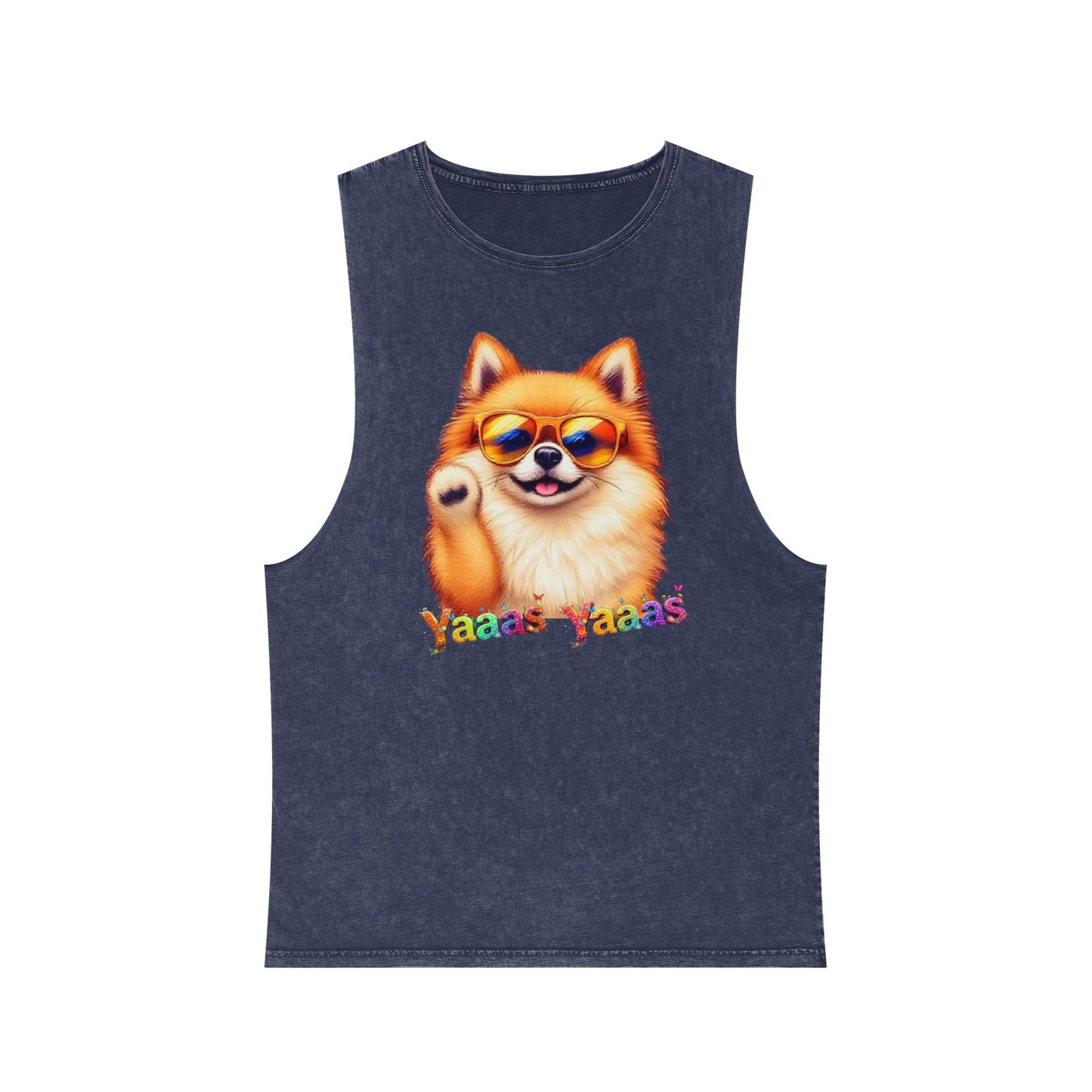 Yaaas Yaaas Unisex Stonewash Tank Top - Trendy Dog Lover Apparel