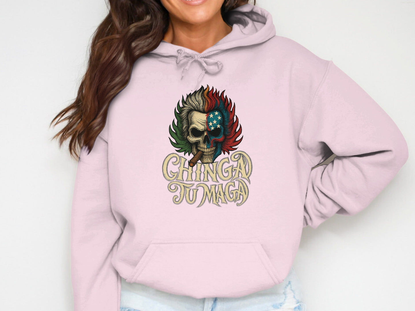 Unique Skull Design Chinga Tu Maga Hoodie product type