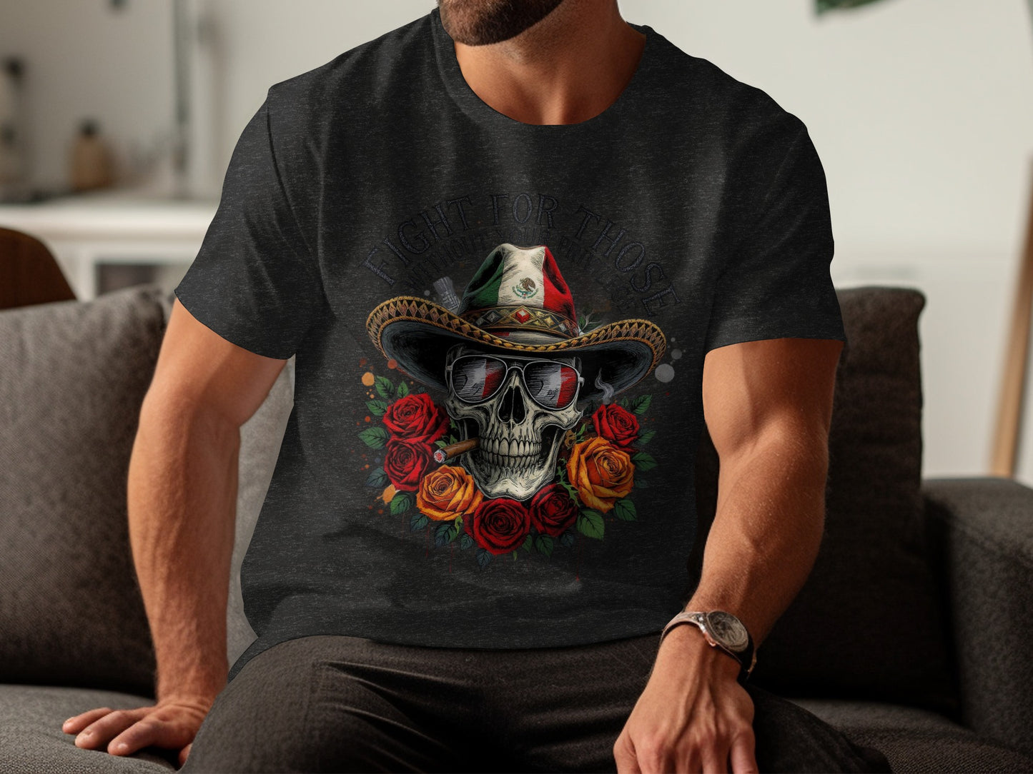 Fight for Those Skull Cowboy Hat Roses Shirt product