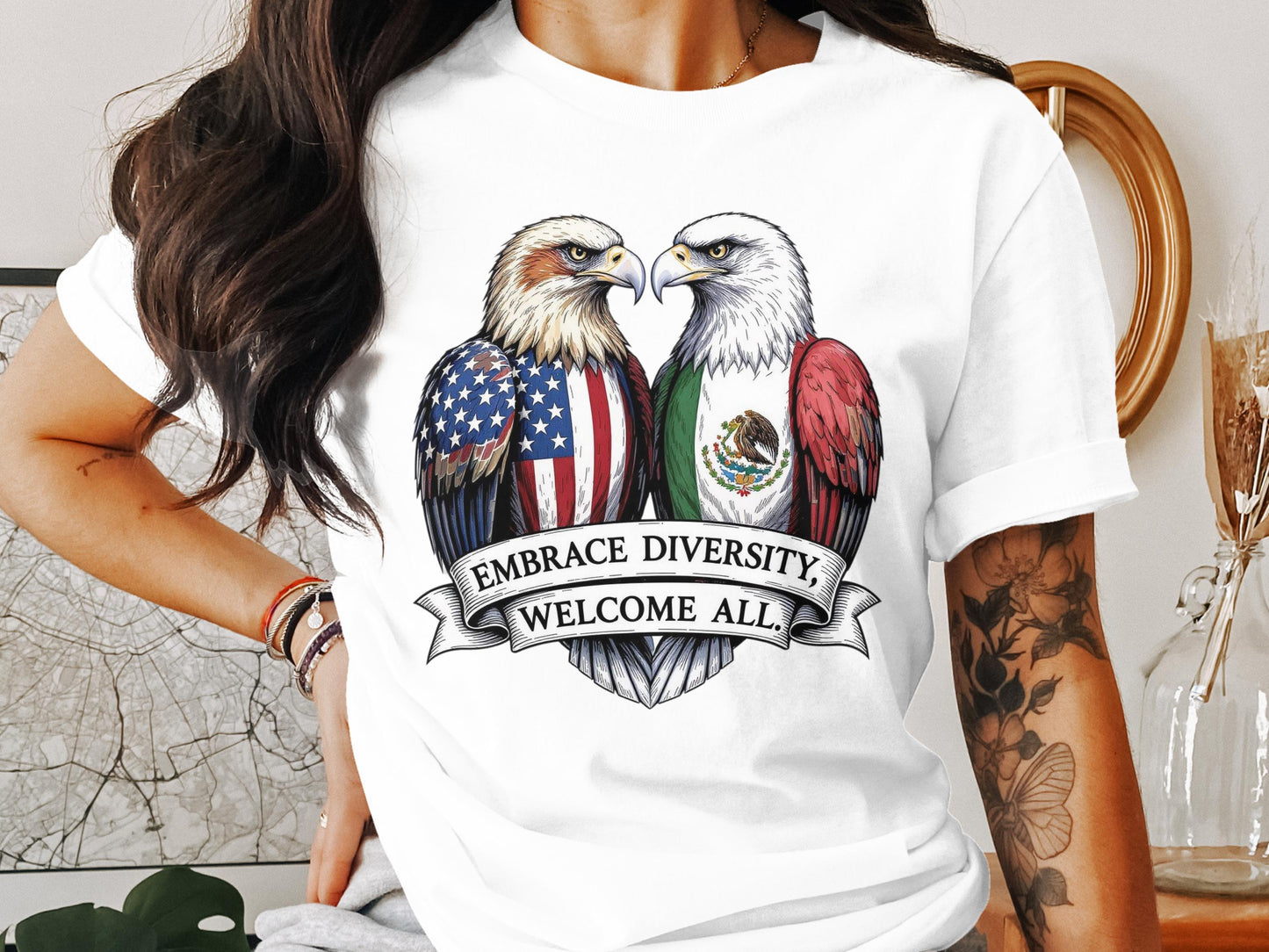Embrace Diversity Welcome All Eagle Graphic T-shirt product