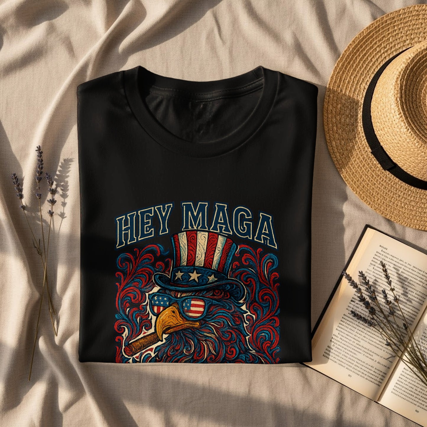 Patriotic Uncle Sam Hey MAGA Graphic T-shirt product