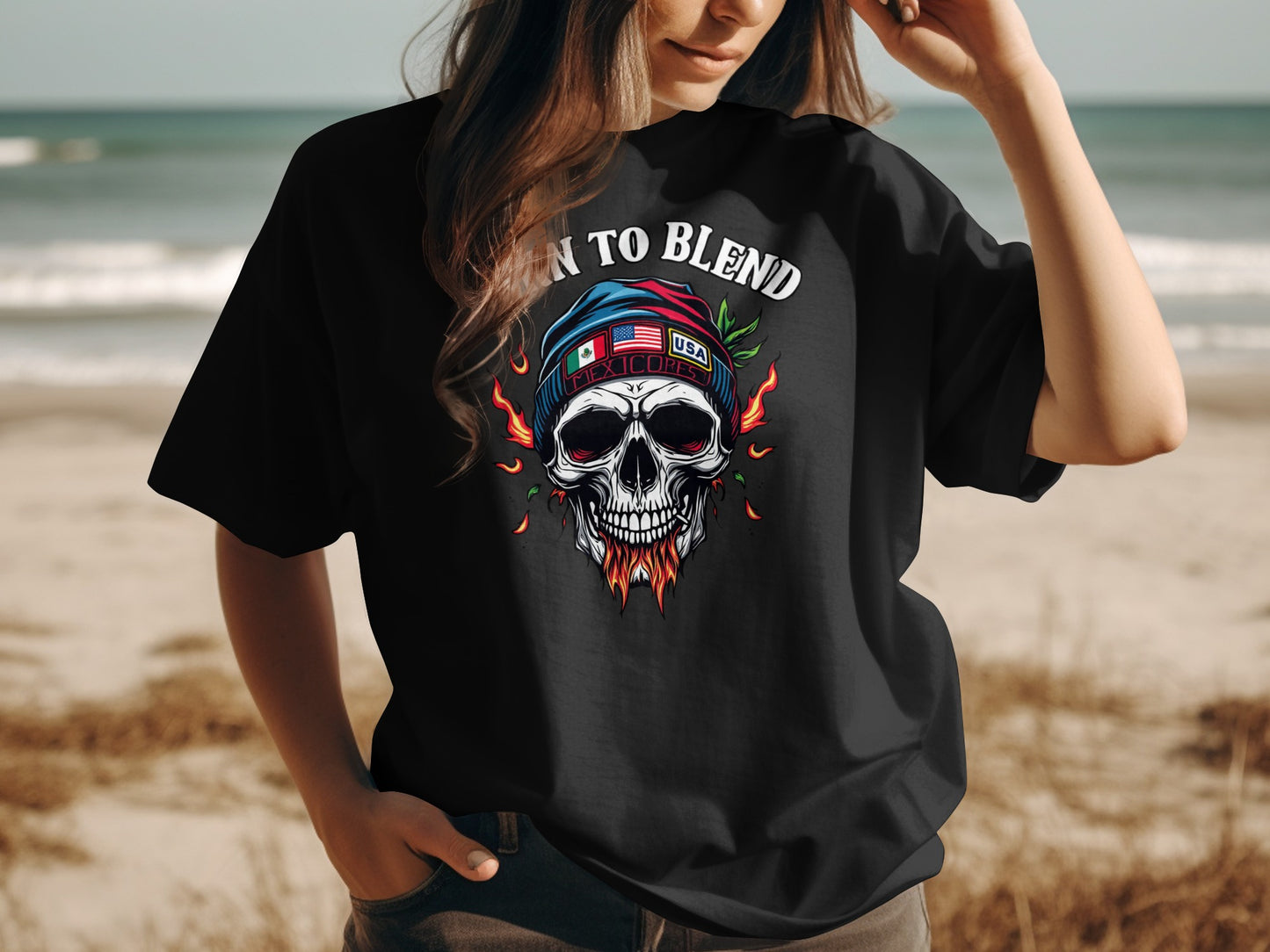 Born to Blend Skull Graphic Tee Shirt product type