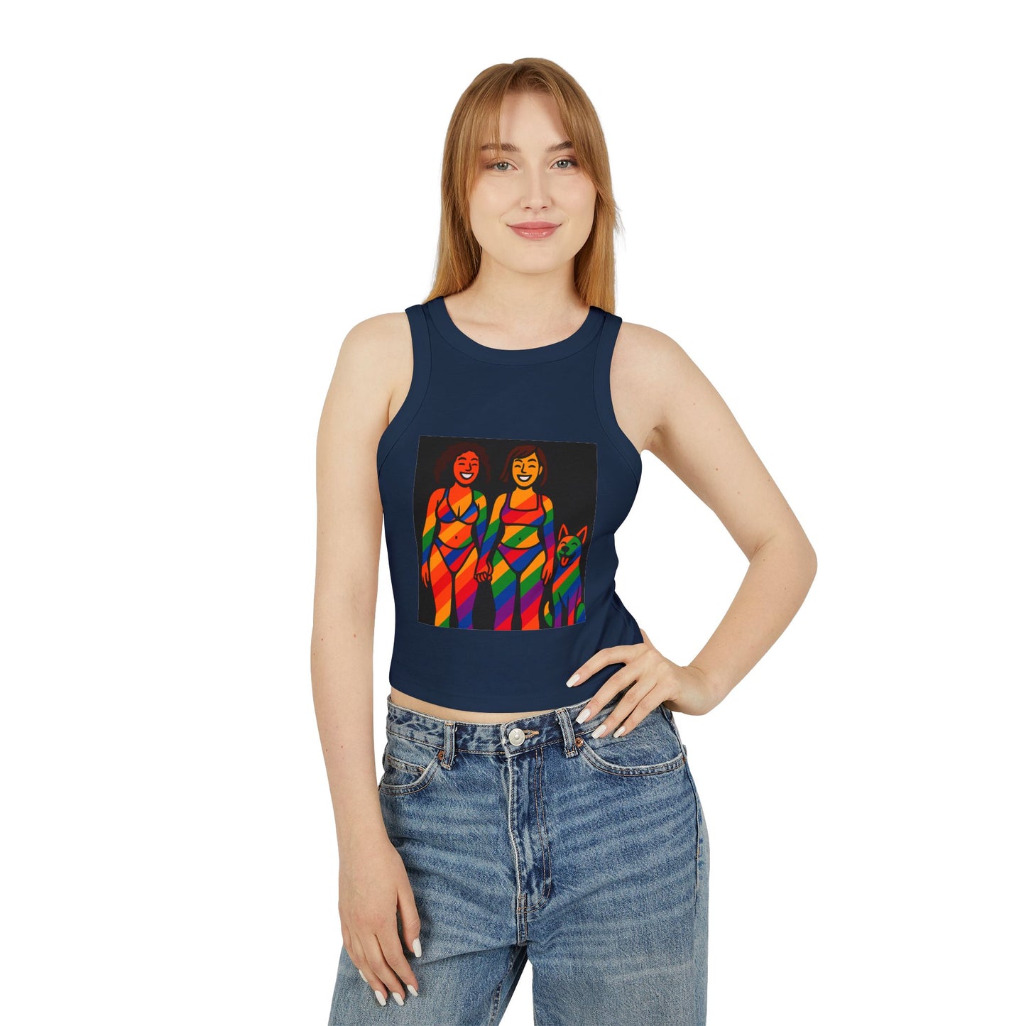 Pride tank top Vibes Women's Racer Tank Top, LGBTQ+ Apparel, Summer Stylish Top, Confidence Boost, Pride Month Fashion, Casual Wear
