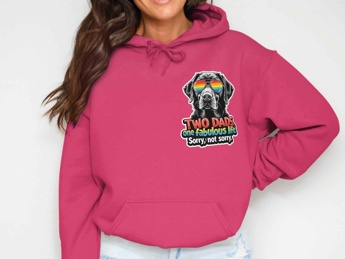 Pride Hoodie - Celebrate Two Fabulous Dads with Rainbow Design