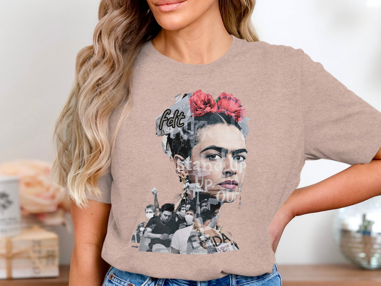 Frida Kahlo Stand Up Artistic Print T-Shirt product