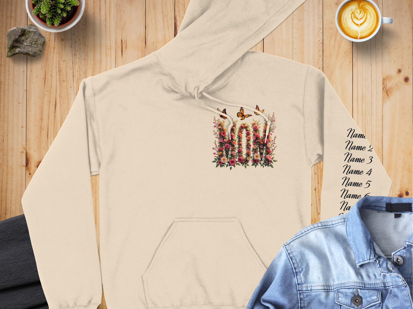 Butterfly and Floral Graphic Design Hoodie product type