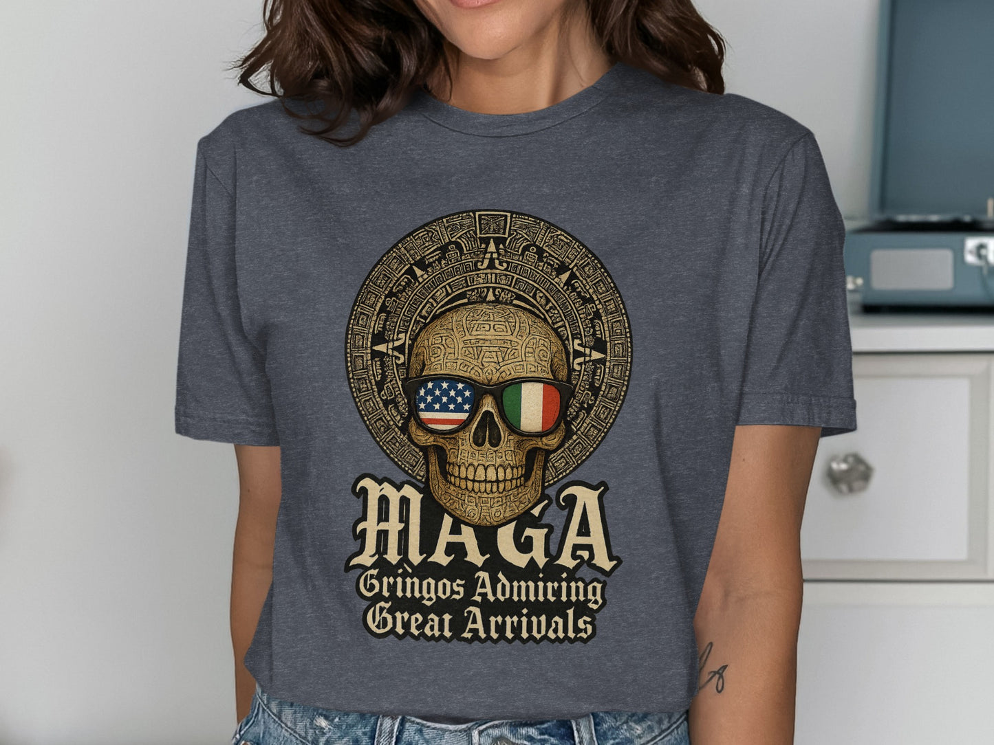 Skull Design MAGA Gringos Admiring Graphic T-Shirt product type