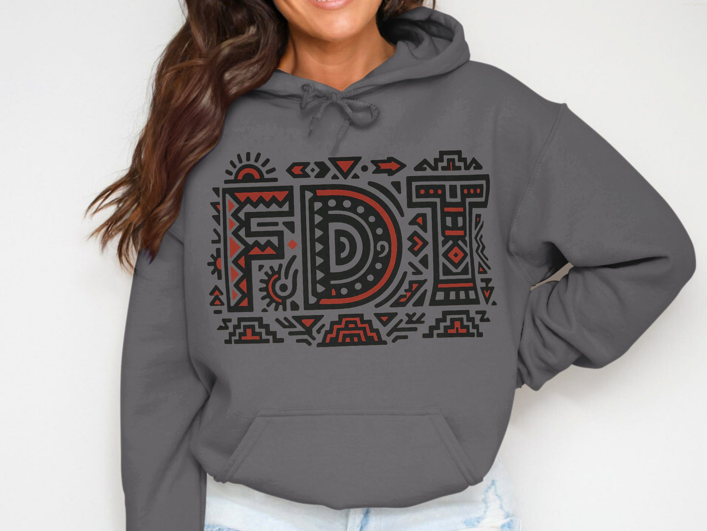 Colorful Tribal Pattern FDI Hooded Sweatshirt product