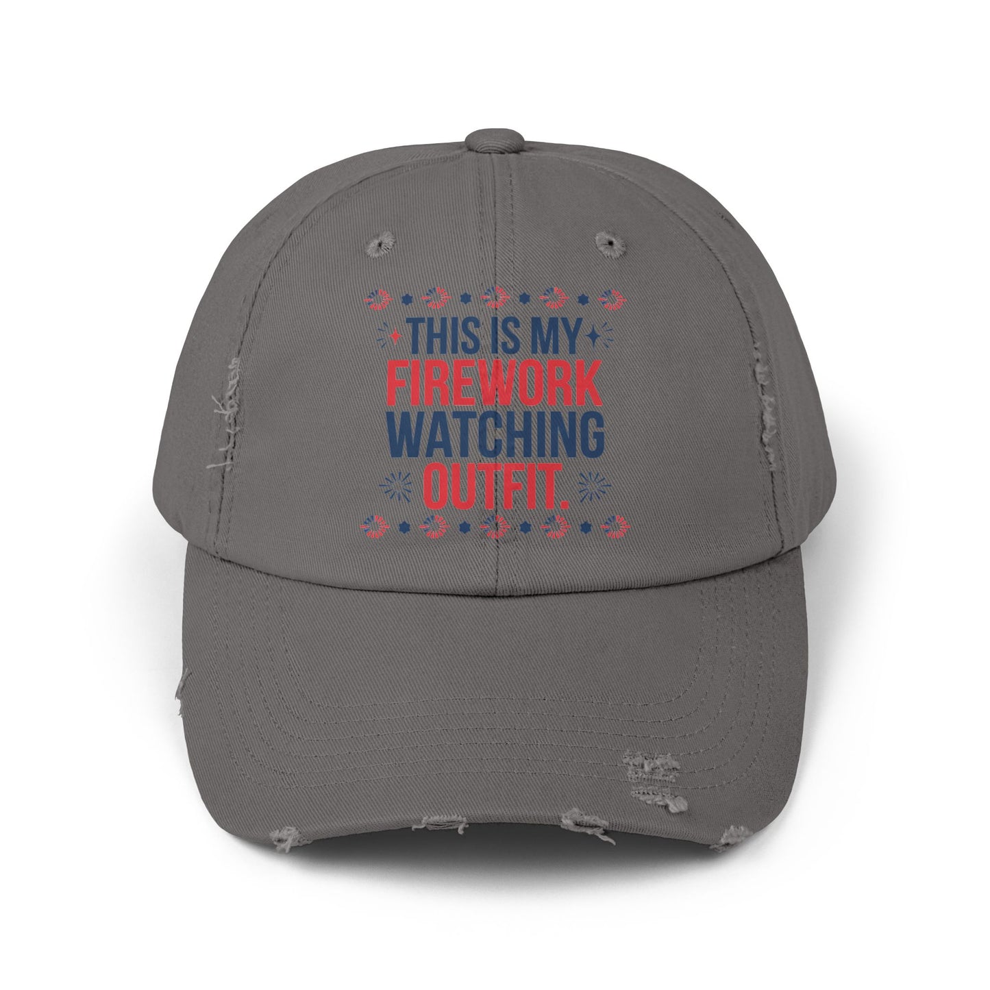 Firework Watching Cap - Unisex Distressed Hat for Celebrations