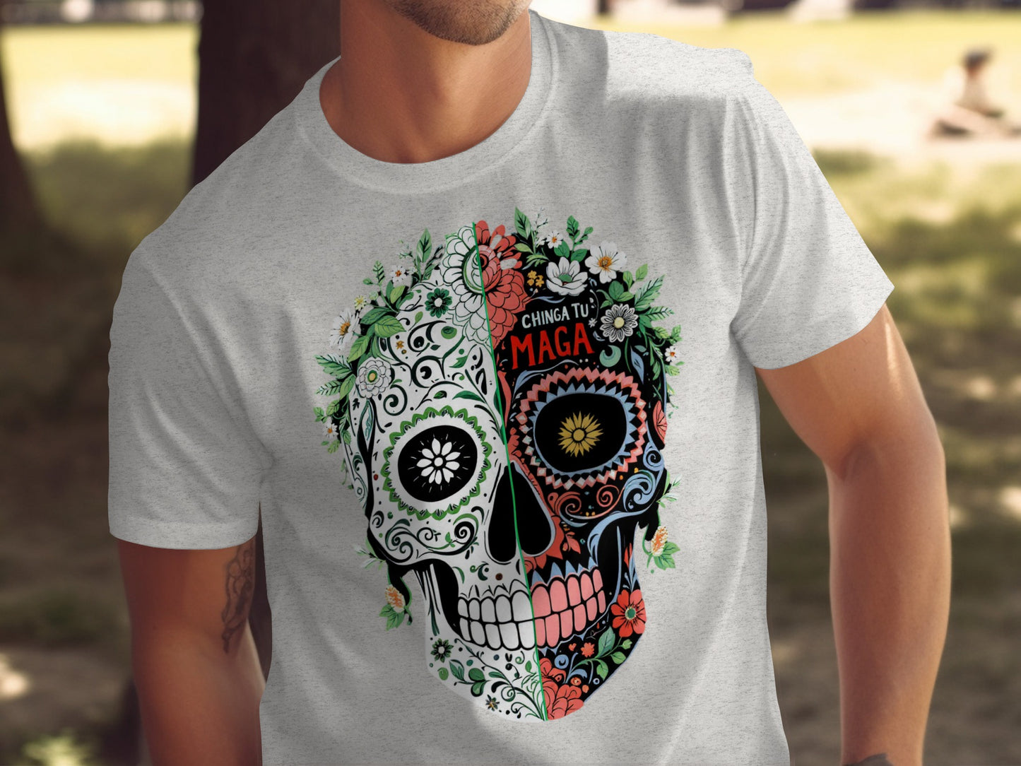 Colorful Skull Design Graphic Men's T-Shirt product type