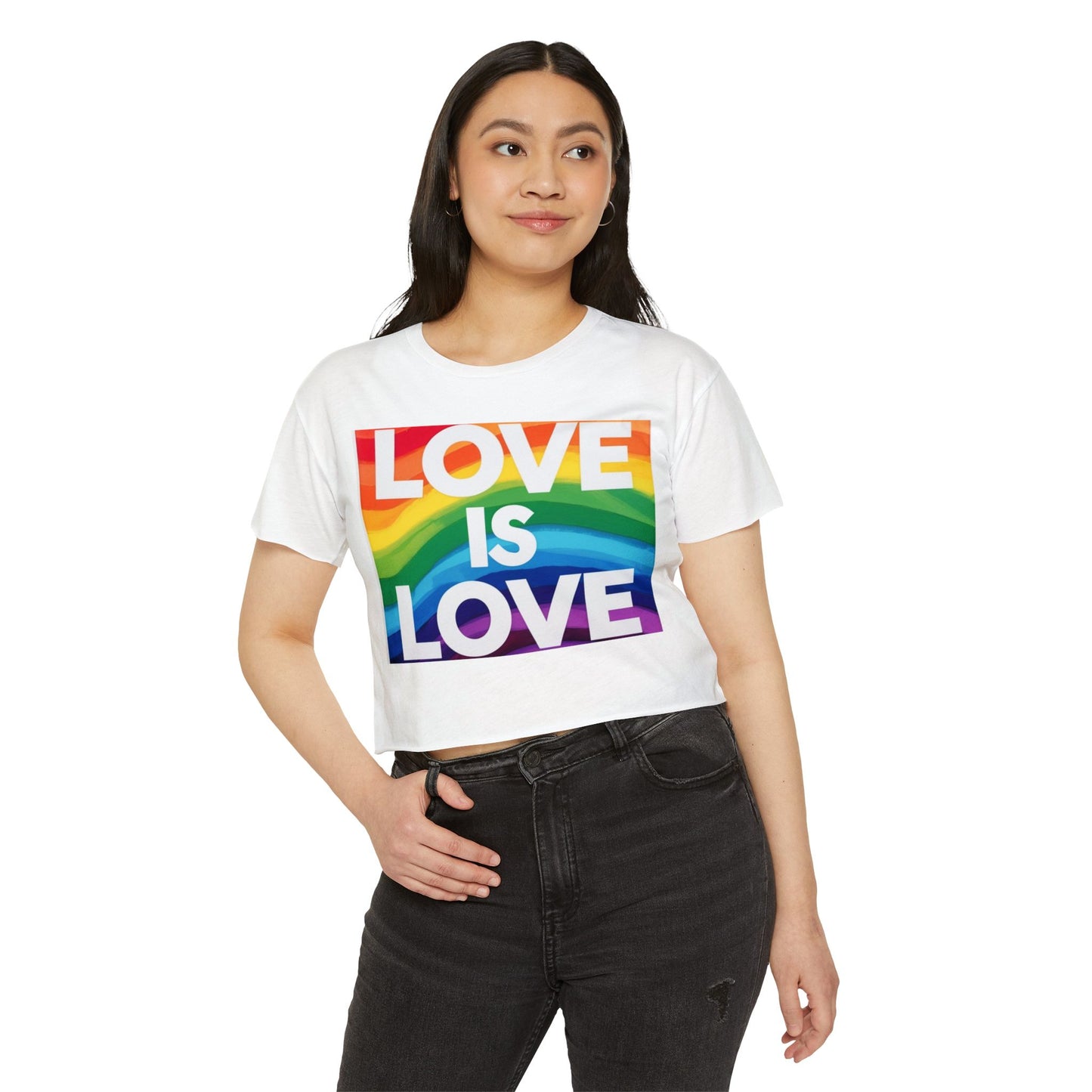 Pride corp top Rainbow Love is Love Crop Top for Festivals
