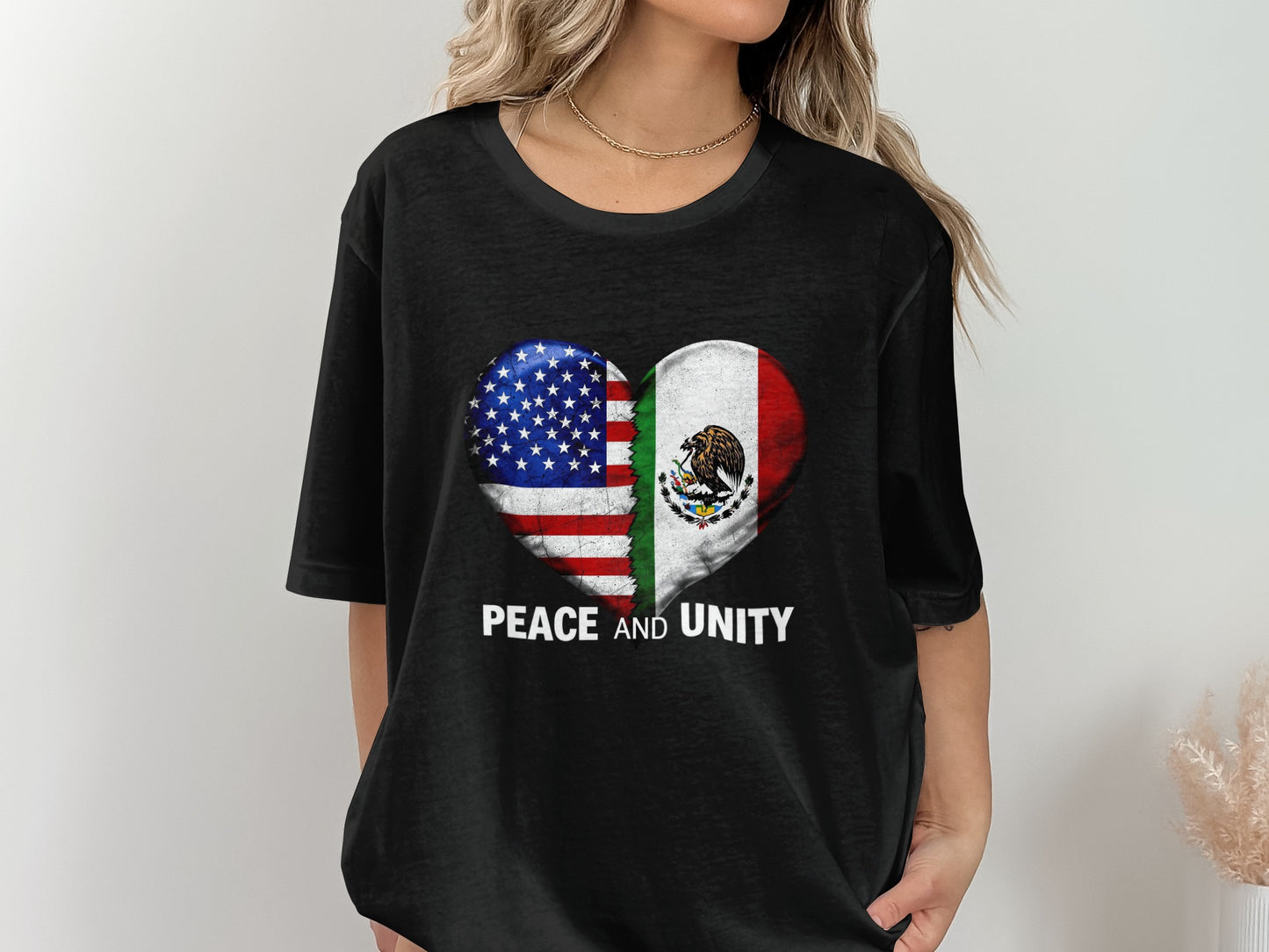 Peace and Unity Heart Flag Graphic Shirt product type