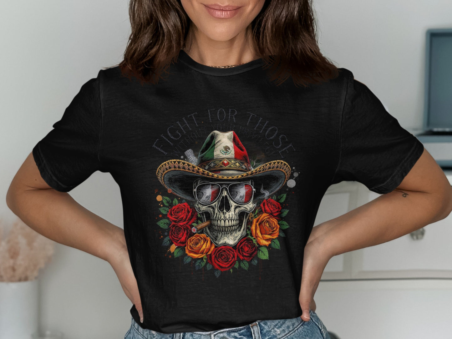Fight For Those Skull Graphic T-Shirt product