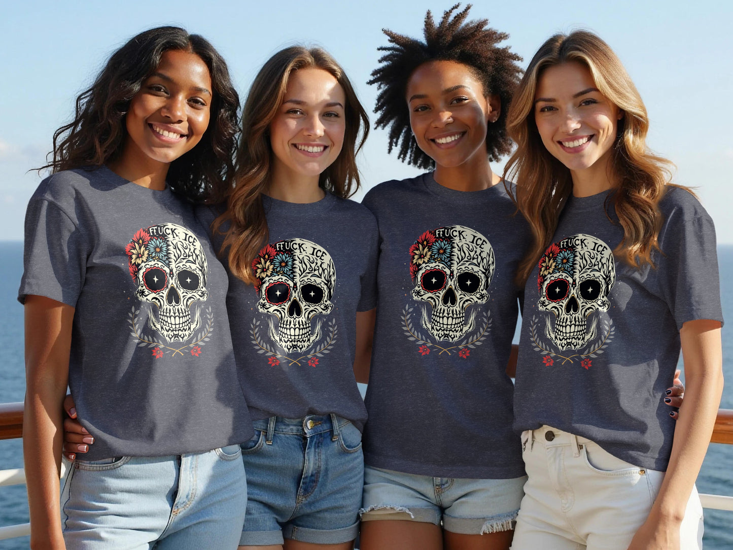 Sugar Skull Art Graphic on Premium Tee product