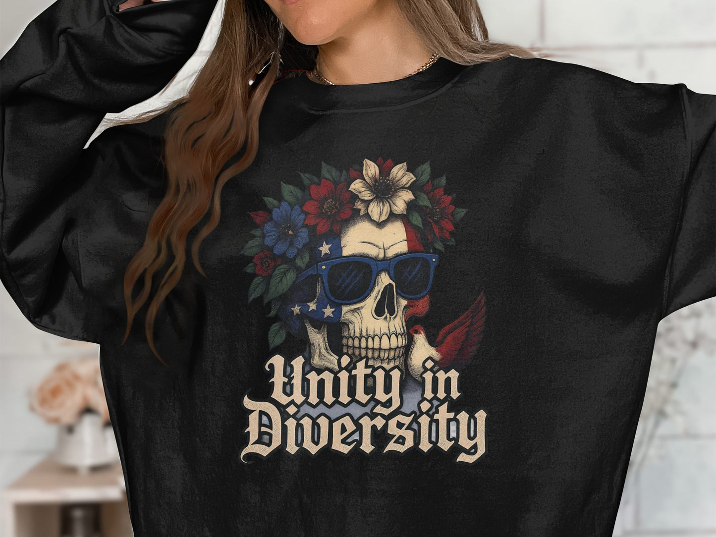 Unity in Diversity Floral Skull Product