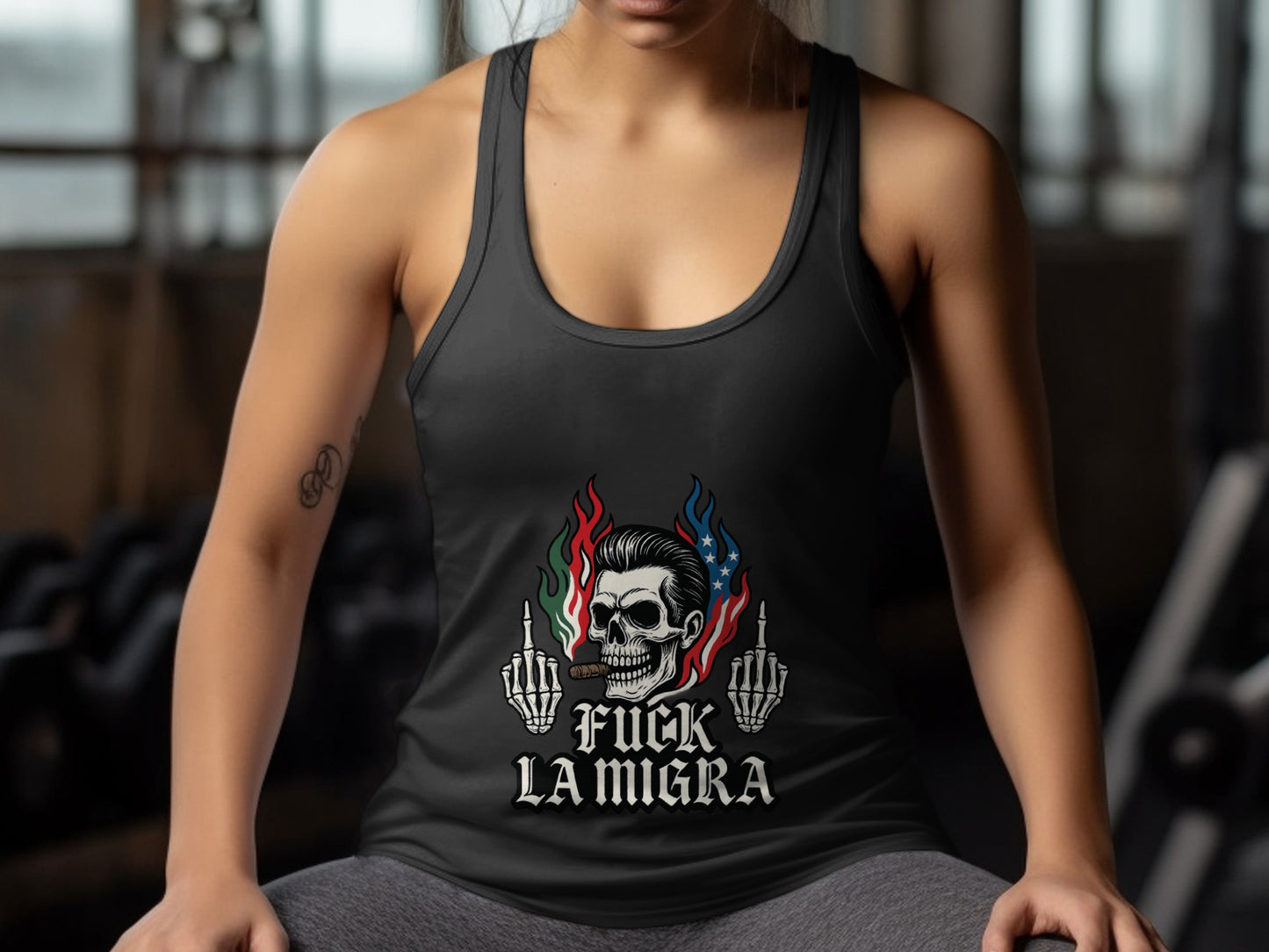 Skull and Flames Graphic Dark Tank Top Product type