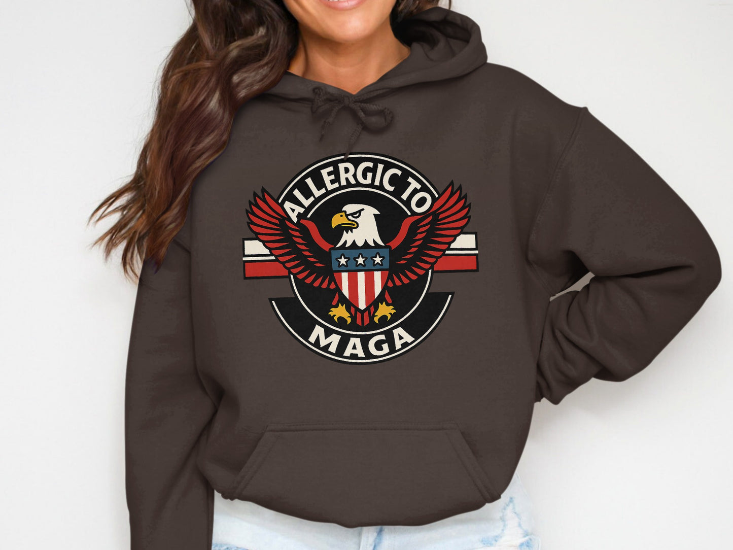 Allergic To MAGA Eagle Graphic Hoodie product