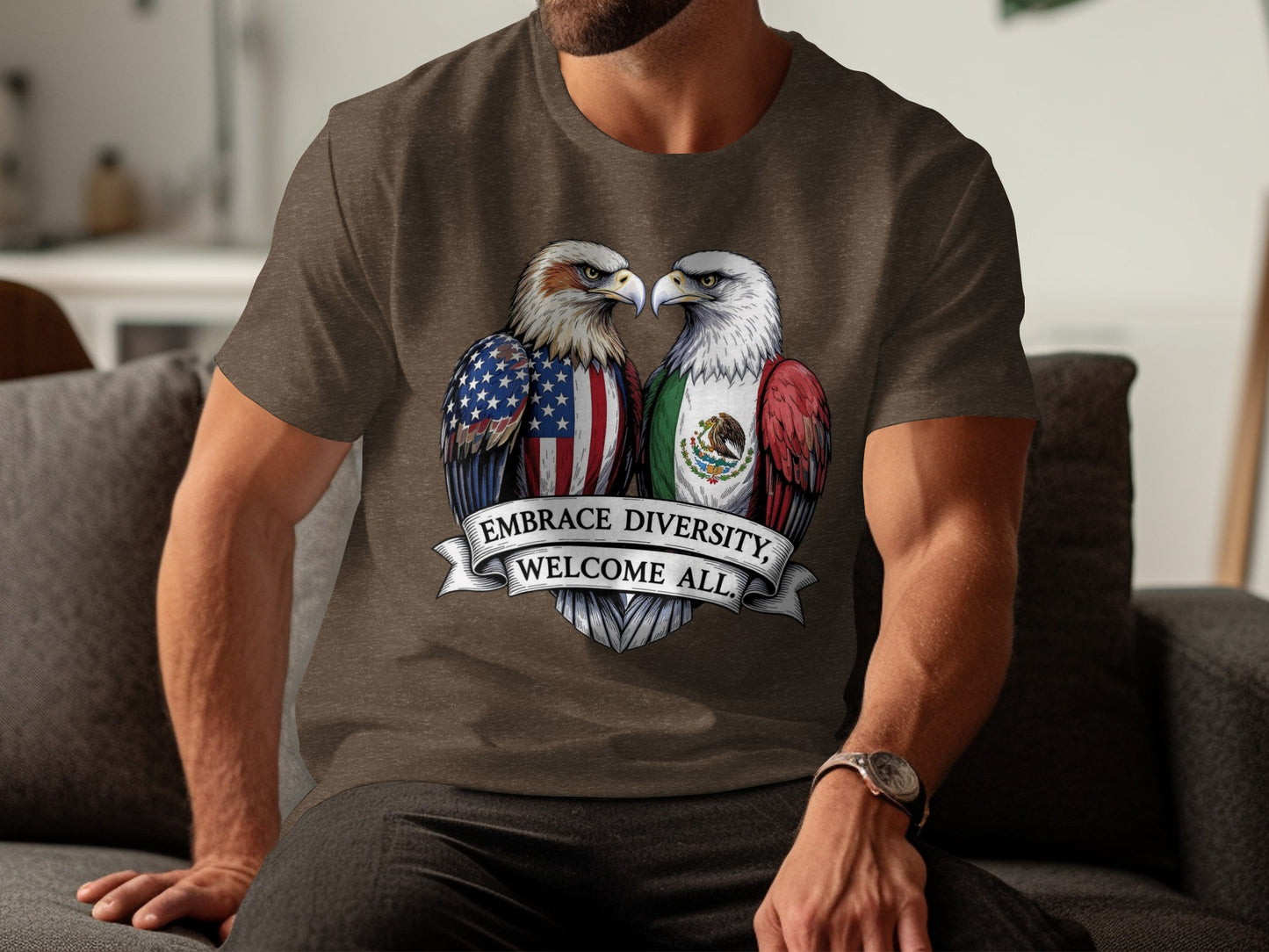 Embrace Diversity Welcome All Eagles Design Shirt product type