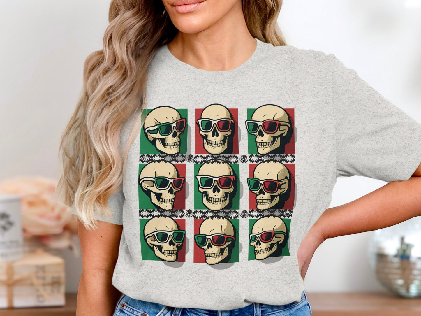 Colorful Skull Portraits Graphic Tee product