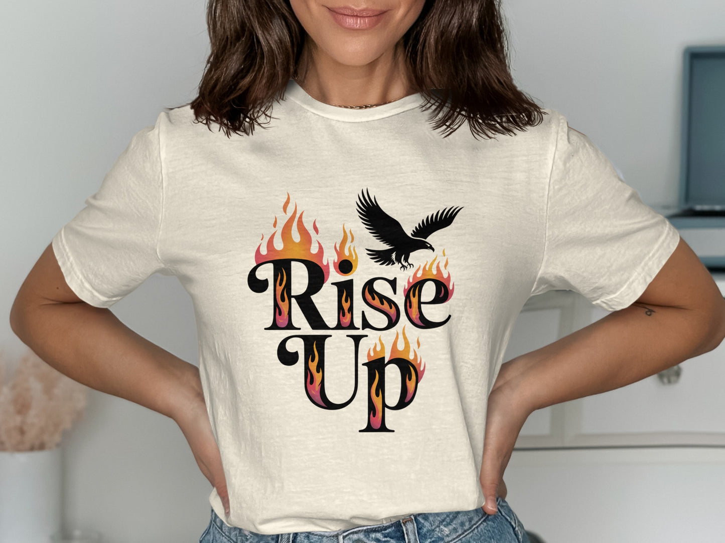 Rise Up Flaming Eagle Graphic Tee product type