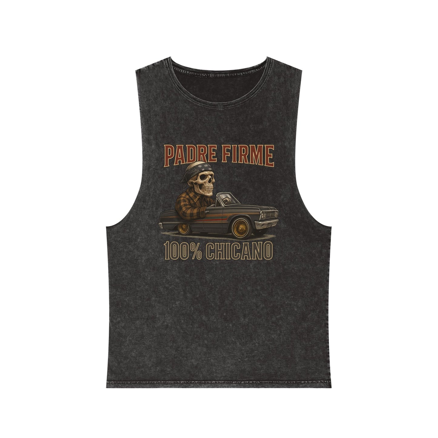Chicano-Inspired Stonewash Tank Top, Vintage Vibe Tee, Perfect for Summer, Festival Wear, Ideal Gift for Music Lovers