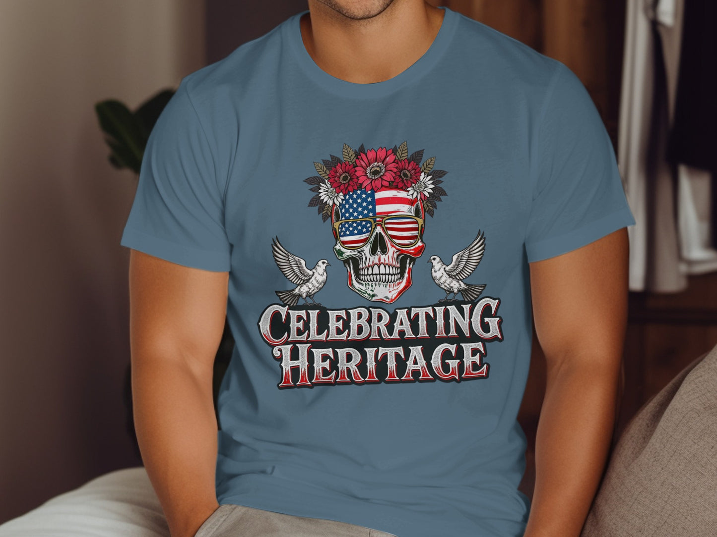 Celebrating Heritage American Skull Graphic T-Shirt product