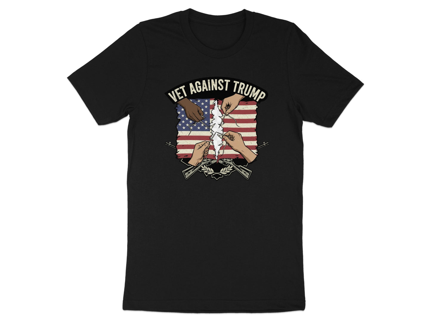 Vets Against Trump with American Flag Graphic T-shirt product type