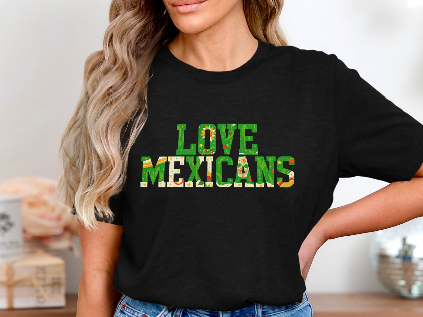 Love Mexicans Graphic Casual Black T-Shirt product