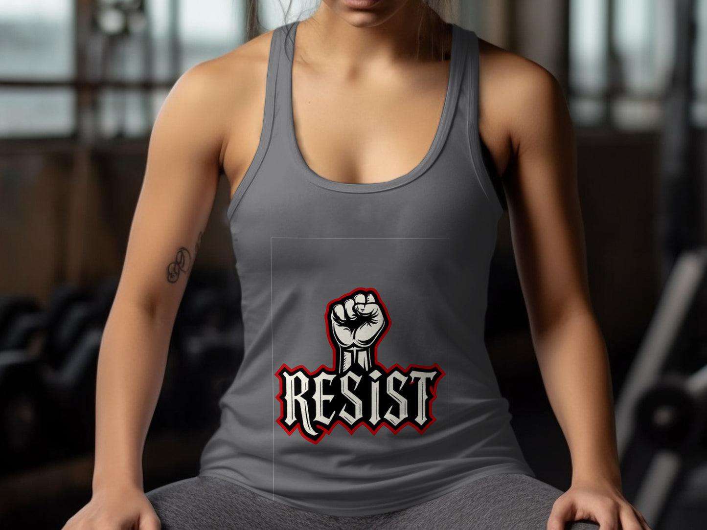 Resist Graphic Racerback Tank Top product