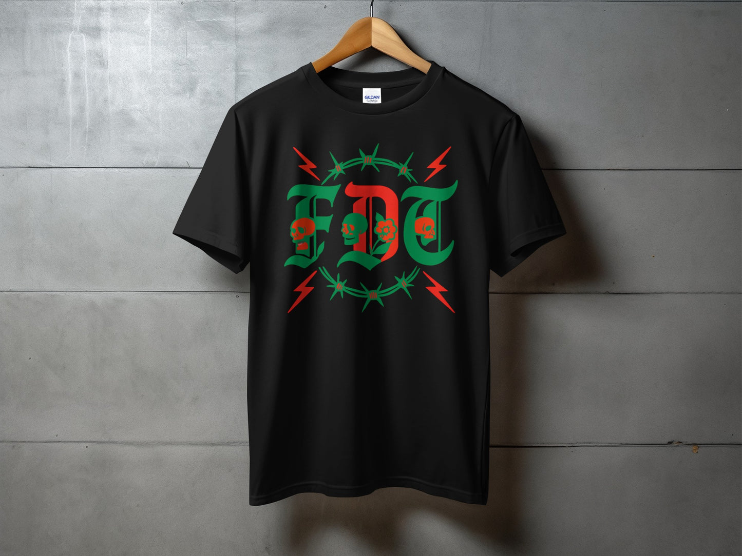 Skull and Lightning Graphic Design T-Shirt product