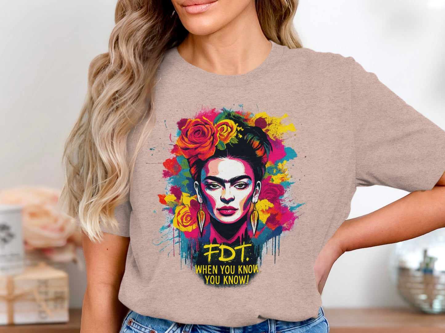 Colorful Frida Kahlo Inspired Artistic T-shirt product
