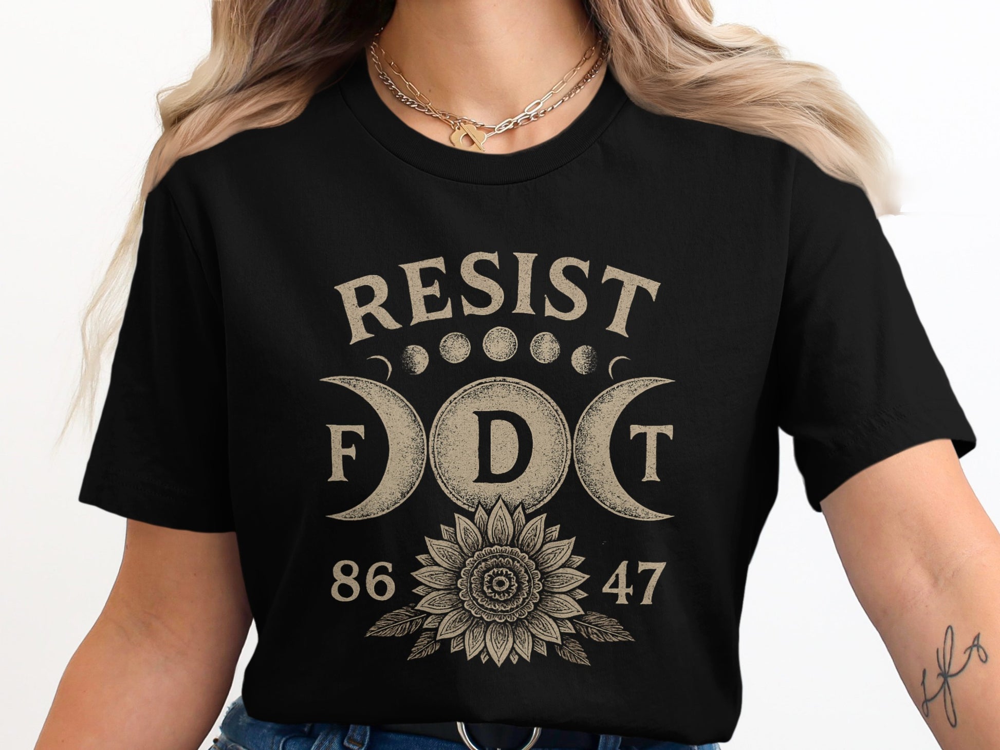 Resist FD Sun and Moon Phases Graphic Tee product type