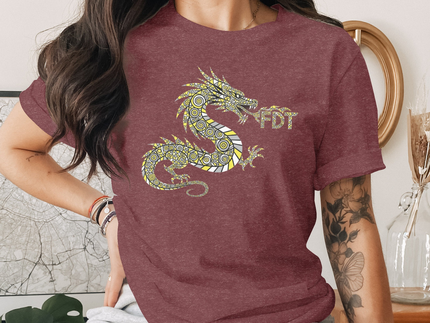 Intricate Dragon Print FDT T-Shirt product type