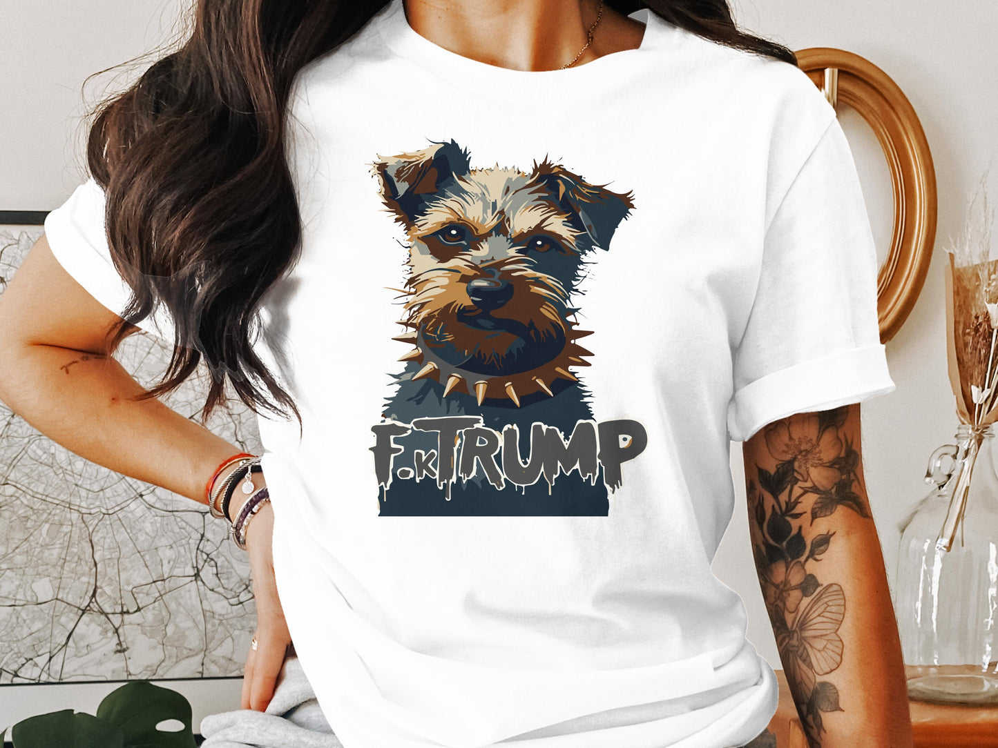 Funny Dog with Punk Attitude Graphic Tee Shirt product