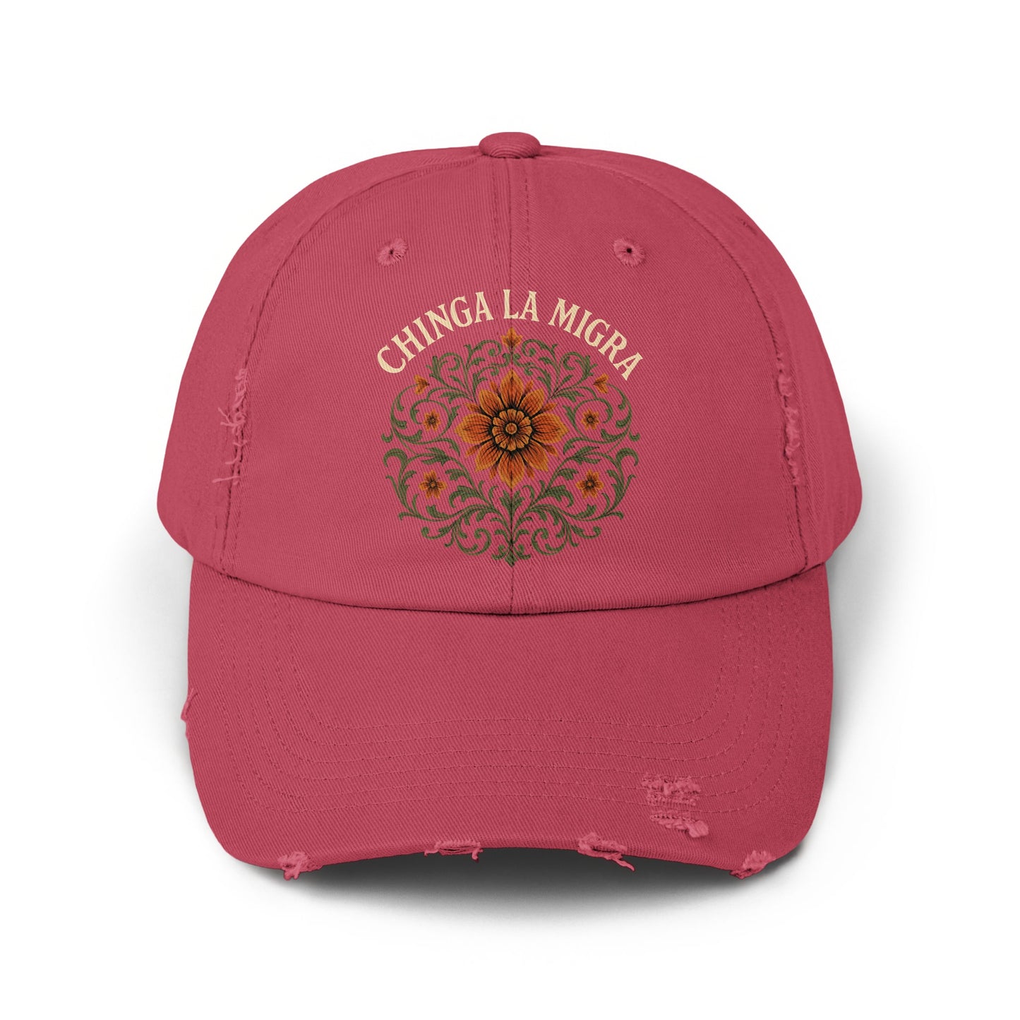 Chinga La Migra Distressed Cotton Adjustable Hat product